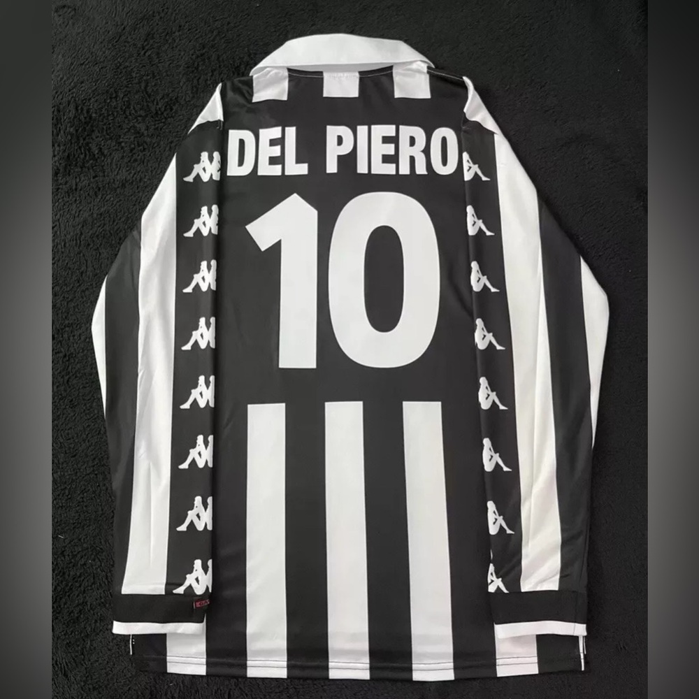 Del Piero #10 Longsleeve Juventus Retro 1999/2000 Home Jersey S-XL